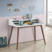 Coaster Furniture 804495 Percy 4-Compartment Writing Desk White and Walnut